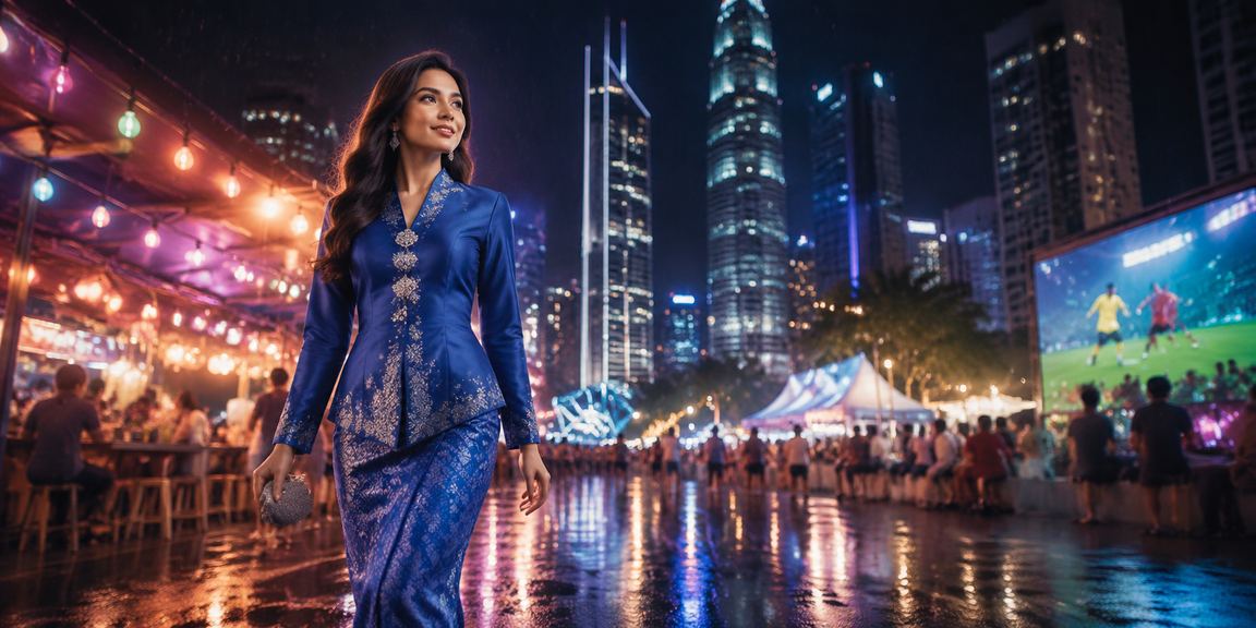 Suasana kasino langsung di Kuala Lumpur dengan pemain berbaju kurung menikmati meja baccarat 601